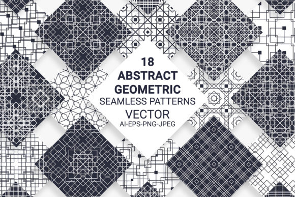 18 Abstract Geometric Seamless Patterns
