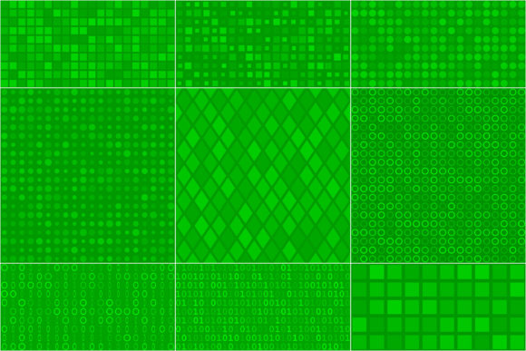Abstract Seamless Patterns in Green