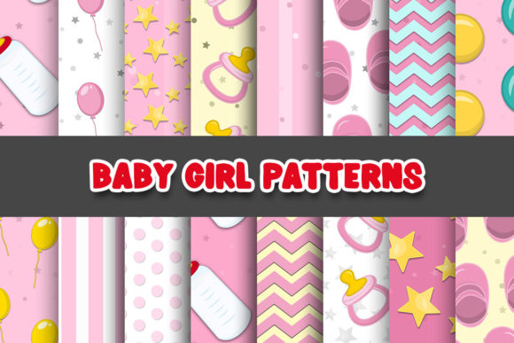 Baby Girl Patterns Digital Papers for Creative Projects