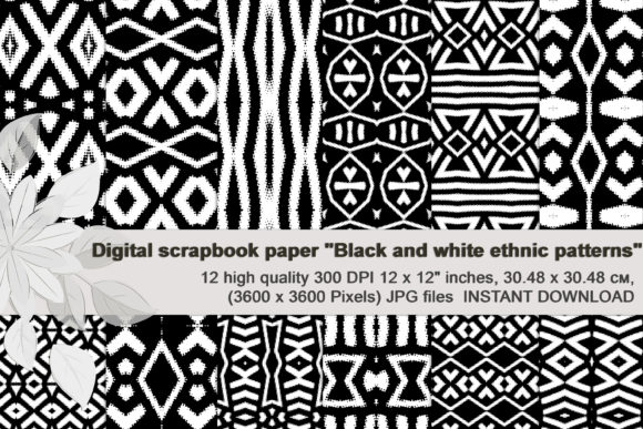 Black-White Aztec Ethnic Patterns: A Modern Design Language