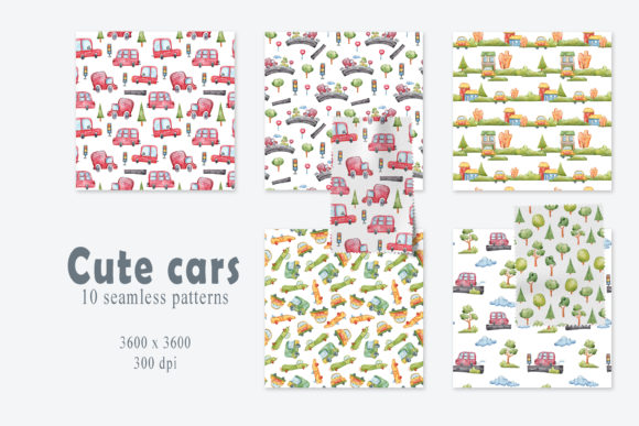 Capturing Motion with Watercolor Car Digital Seamless Patterns