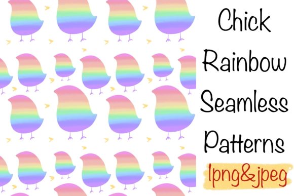 Chick Rainbow Seamless Patterns for Creative Projects