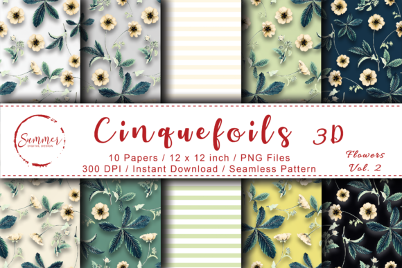 Cinquefoils Seamless Fabric 3D Patterns: A Modern Design Asset