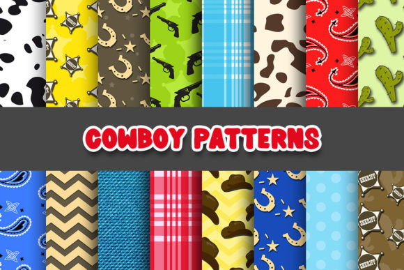 Cowboy Digital Papers Patterns: Rustic Charm Meets Modern Design Flexibility