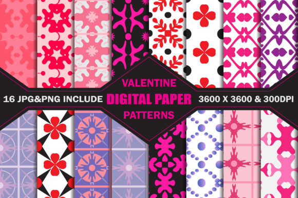 Digital Paper Patterns for Valentine's Day