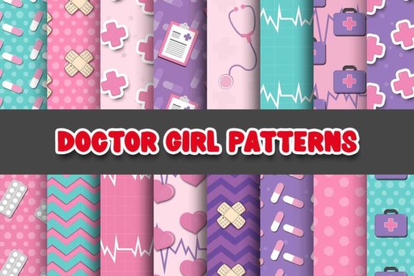 Doctor Girl Digital Papers Patterns for Creative Projects