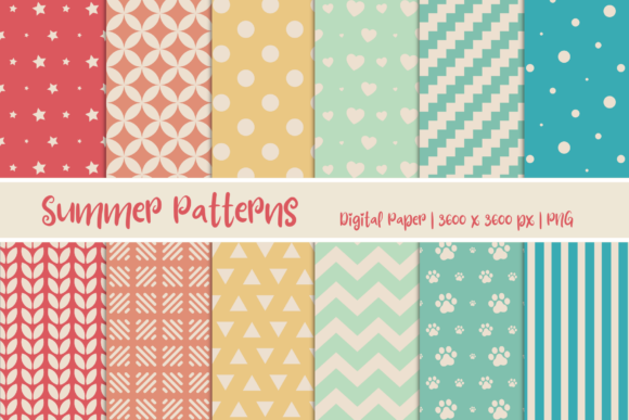 Evaluating Summer Patterns Digital Paper for Creative Projects