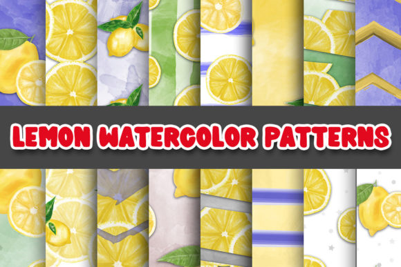 Lemon Watercolor Digital Papers for Fresh Creative Projects