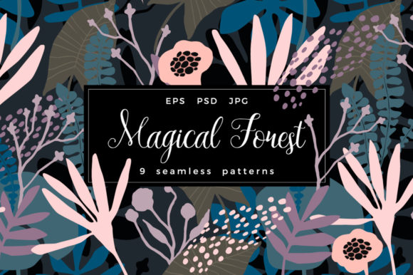 Magical Forest: 9 Seamless Patterns for Design