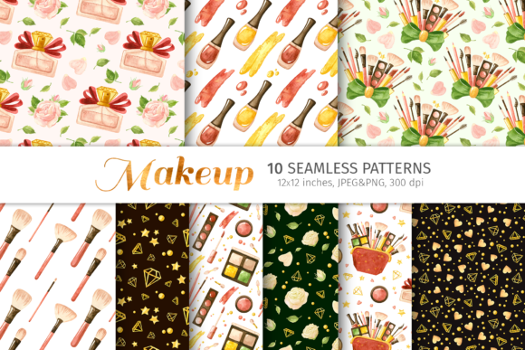 Makeup Watercolor Seamless Patterns: A Creative Foundation for Design