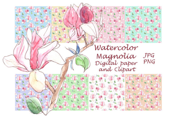 Making Watercolor Magnolia Patterns and Clipart Work Strategically for Your Visual Projects