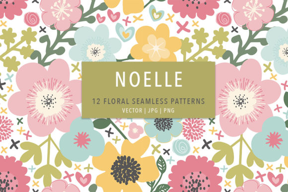 Noelle Modern Floral Seamless Patterns in Design