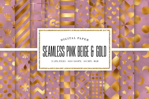 The Versatile Elegance of Pink Beige and Gold Seamless Patterns