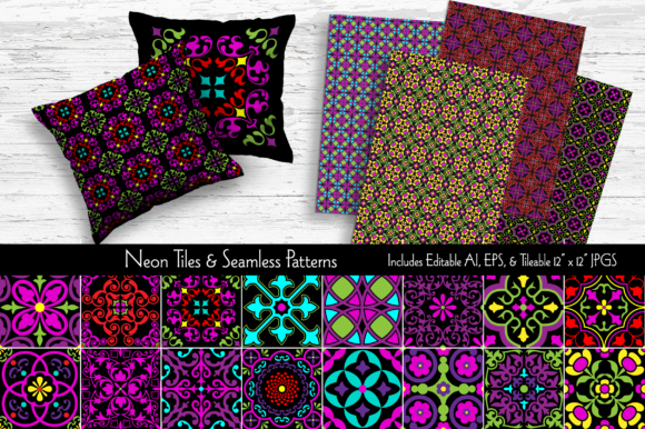 Understanding Neon Tiles Seamless Patterns as a Multidisciplinary Visual Tool
