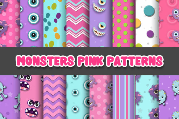 Unleashing Creativity with Monsters Pink Digital Papers Patterns