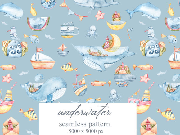 Watercolor Whales Seamless Patterns: Bringing Gentle Ocean Charm to Everyday Projects