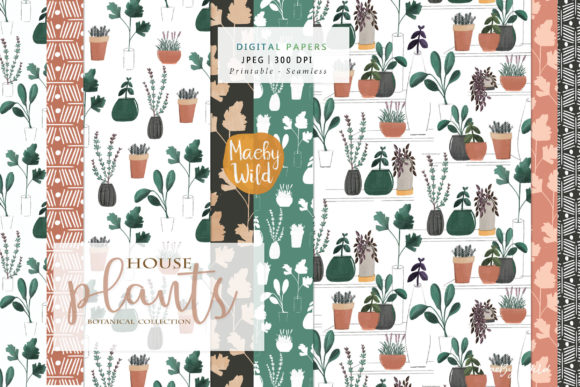 Watercolour House Plant Patterns