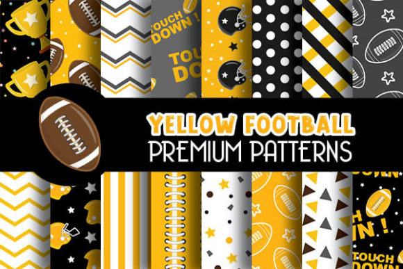Yellow Football Digital Papers Patterns: Your Creative Toolkit